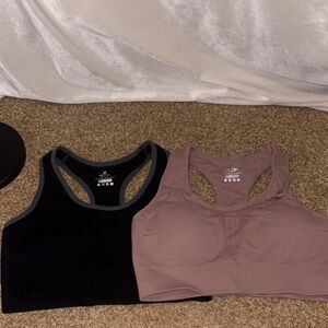 2 pack - Women's Intimates Racerback Sports Bras - Black and Mauve